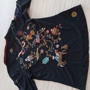 Double D Ranchwear tee shirt, size small, black